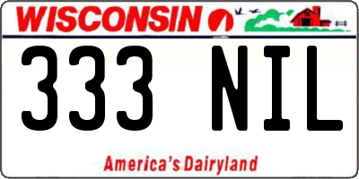 WI license plate 333NIL