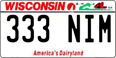 WI license plate 333NIM