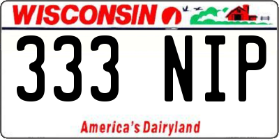 WI license plate 333NIP