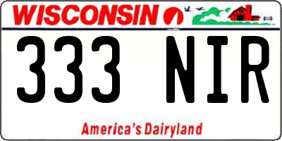 WI license plate 333NIR