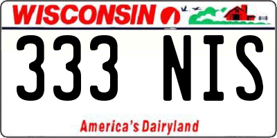 WI license plate 333NIS