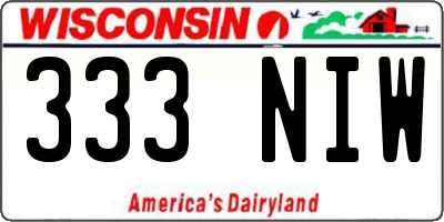 WI license plate 333NIW