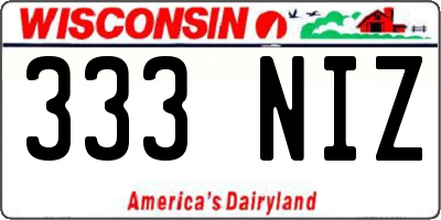 WI license plate 333NIZ