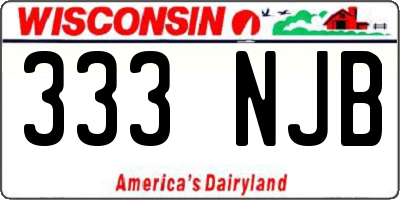 WI license plate 333NJB