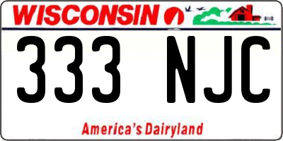 WI license plate 333NJC