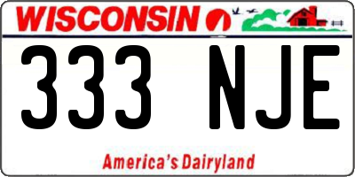 WI license plate 333NJE