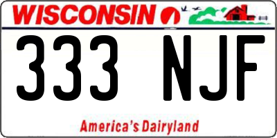 WI license plate 333NJF