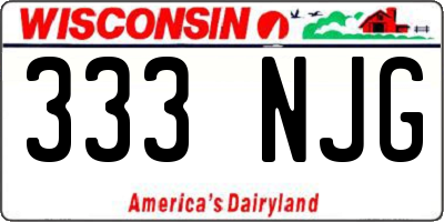 WI license plate 333NJG