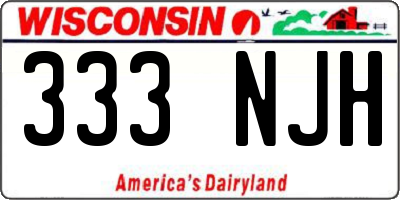 WI license plate 333NJH