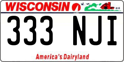 WI license plate 333NJI