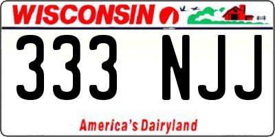 WI license plate 333NJJ