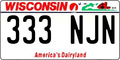 WI license plate 333NJN