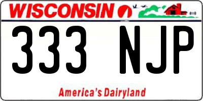 WI license plate 333NJP