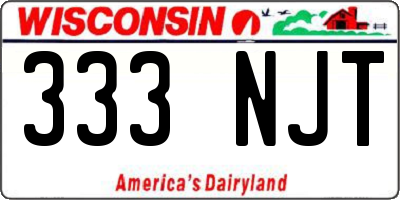 WI license plate 333NJT