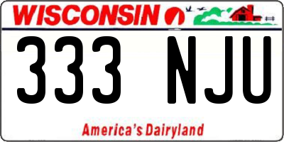 WI license plate 333NJU