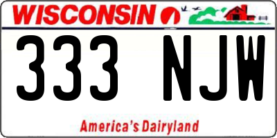 WI license plate 333NJW