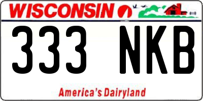 WI license plate 333NKB