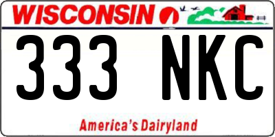 WI license plate 333NKC
