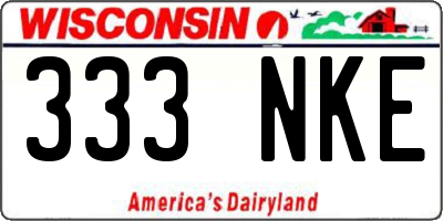 WI license plate 333NKE
