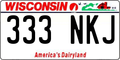 WI license plate 333NKJ