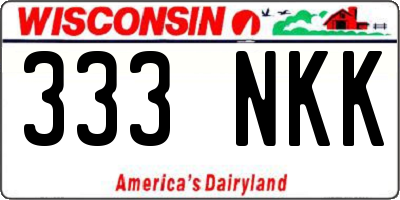 WI license plate 333NKK