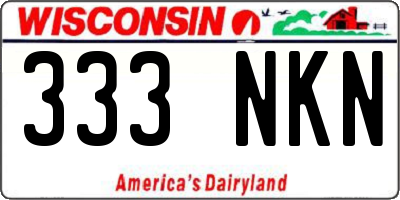 WI license plate 333NKN