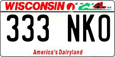 WI license plate 333NKO