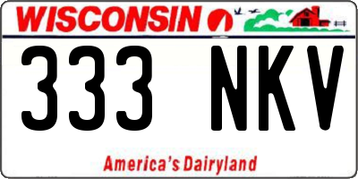 WI license plate 333NKV
