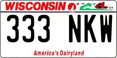 WI license plate 333NKW