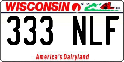 WI license plate 333NLF
