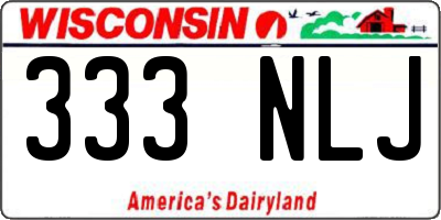 WI license plate 333NLJ