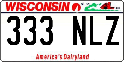 WI license plate 333NLZ