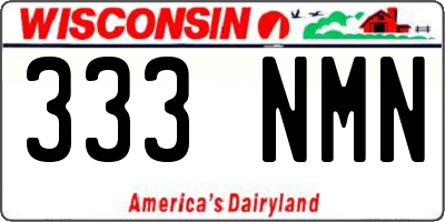 WI license plate 333NMN