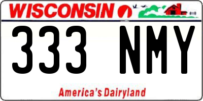 WI license plate 333NMY