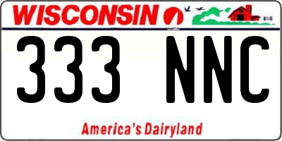 WI license plate 333NNC