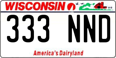 WI license plate 333NND