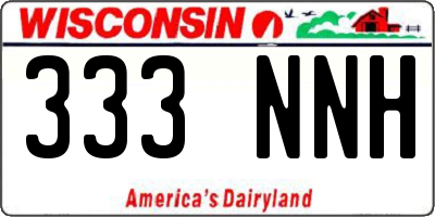 WI license plate 333NNH