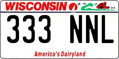 WI license plate 333NNL