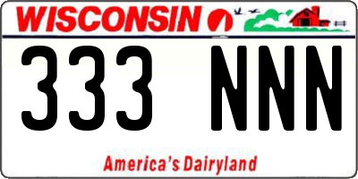 WI license plate 333NNN