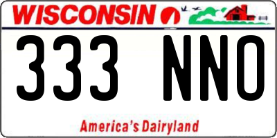 WI license plate 333NNO