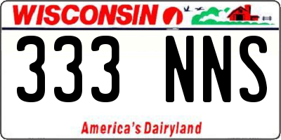 WI license plate 333NNS