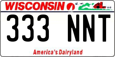 WI license plate 333NNT