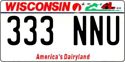 WI license plate 333NNU