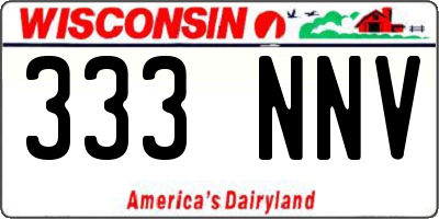 WI license plate 333NNV