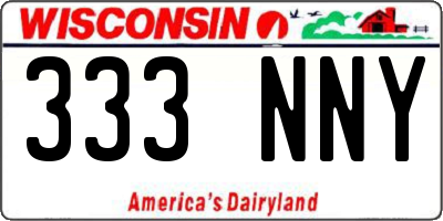 WI license plate 333NNY