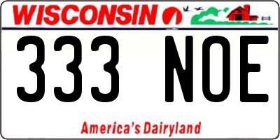 WI license plate 333NOE