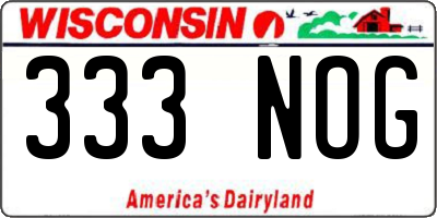 WI license plate 333NOG