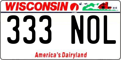WI license plate 333NOL