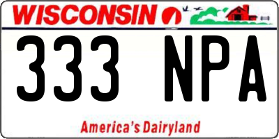 WI license plate 333NPA