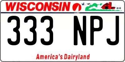 WI license plate 333NPJ